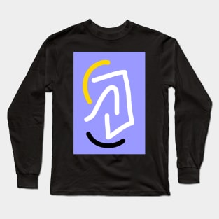 Abstract Cubist Shape | Lavender, yellow, white and black Long Sleeve T-Shirt